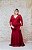 VESTIDO PS VERMELHO MARSALA COM MANGA COMPRIDA EM RENDA E BORDADO - Imagem 1