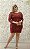 VESTIDO MARSALA CURTO DE PAETÊ BORDADO EM TULE COM MANGA COMPRIDA - Imagem 1