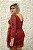 VESTIDO MARSALA CURTO DE PAETÊ BORDADO EM TULE COM MANGA COMPRIDA - Imagem 3