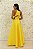 VESTIDO PRINCESA AMARELO COM BORDADO AZUL MARINHO - Imagem 2
