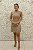 VESTIDO CURTO NY NUDE COM BORDADO GOLA ALTA - Imagem 1
