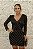VESTIDO NY CURTO PRETO COM MANGA COMPRIDA TODO BORDADO - Imagem 3
