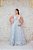 VESTIDO AZUL SERENITY PRINCESA COM FLORES BORDADAS - Imagem 1