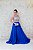 VESTIDO AZUL ROYAL BUSTO BORDADO SEM DECOTE - Imagem 1
