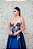 VESTIDO AZUL MARINHO PRINCESA COM BUSTO ROSÊ BORDADO - Imagem 5
