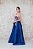 VESTIDO AZUL MARINHO PRINCESA COM BUSTO ROSÊ BORDADO - Imagem 2