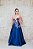 VESTIDO AZUL MARINHO PRINCESA COM BUSTO ROSÊ BORDADO - Imagem 3