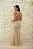 VESTIDO DOURADO NUDE DE PEDRARIA COM RECORTES NAS LATERAIS E DECOTE V PROFUNDO - Imagem 2