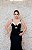 VESTIDO JADE PRETO SEREIA COM DETALHE BRANCO NO BUSTO E DECOTE NAS COSTAS - Imagem 4
