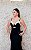 VESTIDO JADE PRETO SEREIA COM DETALHE BRANCO NO BUSTO E DECOTE NAS COSTAS - Imagem 3