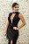 VESTIDO LIA PRETO DE PAETÊ COM DECOTE PROFUNDO COLEIRA E FENDA - Imagem 3