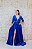 VESTIDO AZUL ROYAL PRINCESA DE MANGAS COMPRIDAS BORDADAS E FENDA - Imagem 5