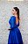 VESTIDO AZUL ROYAL PRINCESA DE MANGAS COMPRIDAS BORDADAS E FENDA - Imagem 4