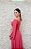 VESTIDO CORAL GOIABA PLISSADO OMBRO A OMBRO COM MANGA FLARE - Imagem 4