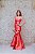 VESTIDO CORAL OMBRO ÚNICO COM FOLHO COSH - Imagem 1
