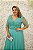 VESTIDO VERDE COM SAIA GODÊ E MANGA 3/4 - Imagem 3