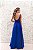 VESTIDO AZUL ROYAL COM BUSTO BORDADO COM SAIA EM TULE E FENDA - Imagem 5