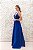 VESTIDO AZUL ROYAL COM BUSTO BORDADO COM SAIA EM TULE E FENDA - Imagem 8