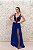 VESTIDO AZUL ROYAL COM BUSTO BORDADO COM SAIA EM TULE E FENDA - Imagem 3