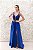 VESTIDO AZUL ROYAL COM BUSTO BORDADO COM SAIA EM TULE E FENDA - Imagem 7