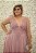 VESTIDO PS ROSÊ COM BUSTO BORDADO SAIA GODÊ COM FENDA - Imagem 3