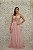 VESTIDO MARIE ROSÊ DECOTE X BORDADO COM SAIA GODÊ TULE - Imagem 1