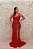 VESTIDO VERMELHO EM PEDRARIA COM COSTA EM TULE E FENDA - Imagem 2