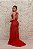 VESTIDO VERMELHO EM PEDRARIA COM COSTA EM TULE E FENDA - Imagem 3