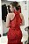 VESTIDO VERMELHO TODO EM PEDRARIA COM CINTO LATERAL E GOLA ALTA - Imagem 9