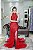VESTIDO VERMELHO TODO EM PEDRARIA COM CINTO LATERAL E GOLA ALTA - Imagem 8