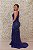 VESTIDO AZUL ROYAL EM PEDRARIA COM FENDA E GOLA ALTA - Imagem 4