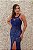 VESTIDO AZUL ROYAL EM PEDRARIA COM FENDA E GOLA ALTA - Imagem 6
