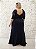 VESTIDO AZUL MARINHO EM RENDA COM MANGAS BORDADA E DETALHES EM TULE - Imagem 3