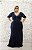 VESTIDO AZUL MARINHO EM RENDA COM MANGAS BORDADA E DETALHES EM TULE - Imagem 1