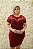 VESTIDO PS CURTO MARSALA DE RENDA COM MANGUINHA BORDADA - Imagem 1