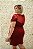 VESTIDO PS CURTO MARSALA DE RENDA COM MANGUINHA BORDADA - Imagem 2