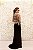 VESTIDO CAMILE’S PRETO SEREIA COM BUSTO DOURADO BORDADO E COSTAS FECHADAS - Imagem 4