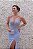 VESTIDO AZUL SERENITY COM BUSTO BORDADO E SAIA COM FENDA - Imagem 4