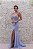 VESTIDO AZUL SERENITY COM BUSTO BORDADO E SAIA COM FENDA - Imagem 2