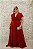 VESTIDO MARSALA MANGA FLUÍDA COM CINTO EM CETIM - Imagem 4