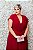 VESTIDO MARSALA MANGA FLUÍDA COM CINTO EM CETIM - Imagem 2
