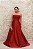VESTIDO VERMELHO MARSALA TOMARA QUE CAIA COM DETALHE EM RENDA NA CINTURA - Imagem 2