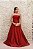 VESTIDO VERMELHO MARSALA TOMARA QUE CAIA COM DETALHE EM RENDA NA CINTURA - Imagem 1