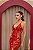 VESTIDO VERMELHO SEREIA TODO BORDADO COM FENDA E DECOTE NAS COSTAS - Imagem 2