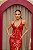 VESTIDO VERMELHO SEREIA TODO BORDADO COM FENDA E DECOTE NAS COSTAS - Imagem 3