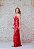 VESTIDO VERMELHO SEREIA TODO BORDADO COM FENDA E DECOTE NAS COSTAS - Imagem 2
