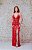 VESTIDO VERMELHO SEREIA TODO BORDADO COM FENDA E DECOTE NAS COSTAS - Imagem 1