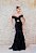 VESTIDO PRETO OMBRO A OMBRO EM CAMADAS COM DECOTE VAZADO - Imagem 1