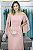 VESTIDO ROSA PLISSADO OMBRO A OMBRO COM MANGAS FLUÍDAS - Imagem 7