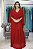 VESTIDO VERMELHO MARSALA COM MANGA CAPA - Imagem 4